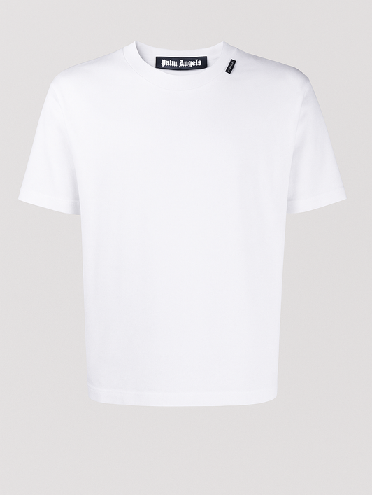 PALM ANGELS Essential Crewneck T-Shirt WHITE BLACK PMUG001C99FAB001