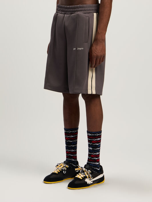 Classic Logo Track Shorts PALM ANGELS Classic Logo Track Shorts DARK GREY - OFF WHITE PMCL009F25FAB002
