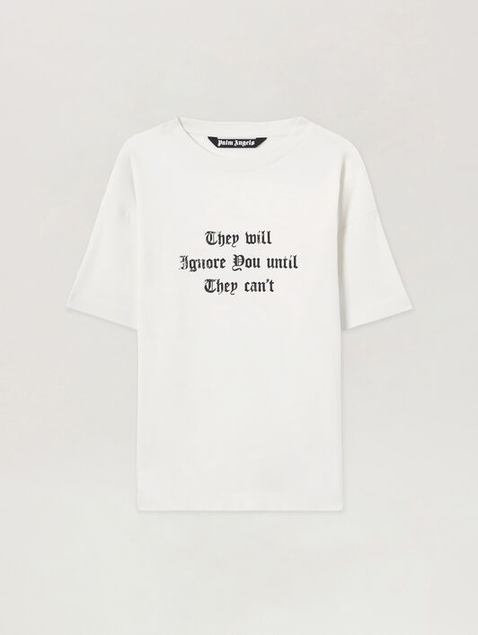 PALM ANGELS Statement T-Shirt OFF WHITE BLACK PMAA109S26JER005