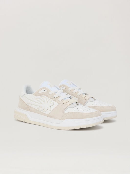 PALM ANGELS Palm Basketball Lea Sneakers WHITE OFF WHITE PMIA10WS26LEA001