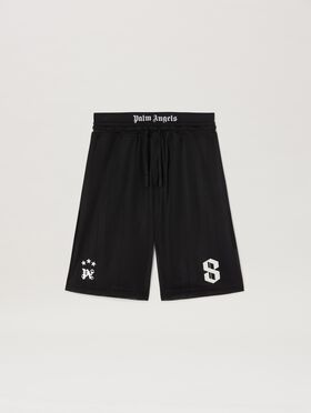 PALM ANGELS  Palm Sport bermuda BURGUNDY - OFF WHITE PMCL004S25FAB001
