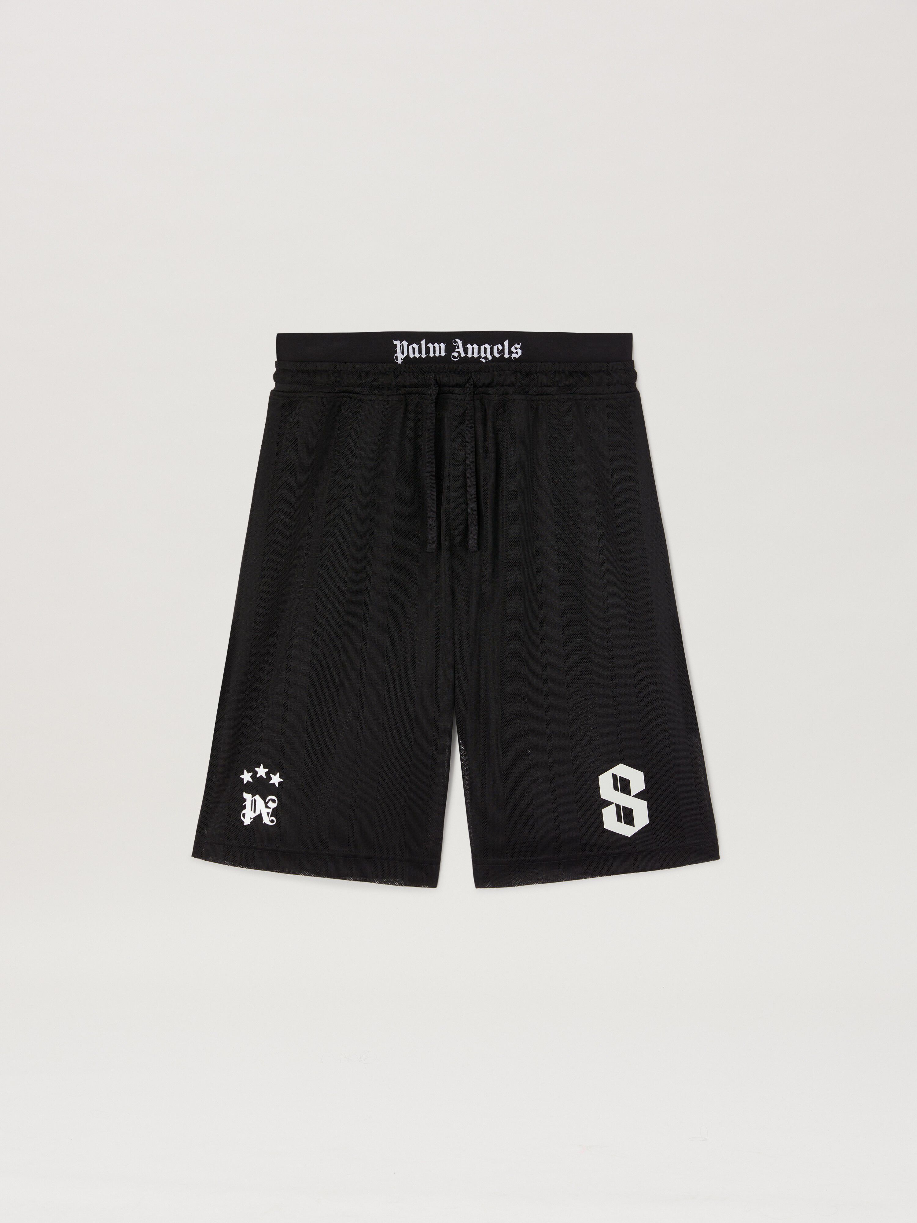 PALM ANGELS  Palm Sport bermuda BLACK - OFF WHITE PMCI022S25FAB002