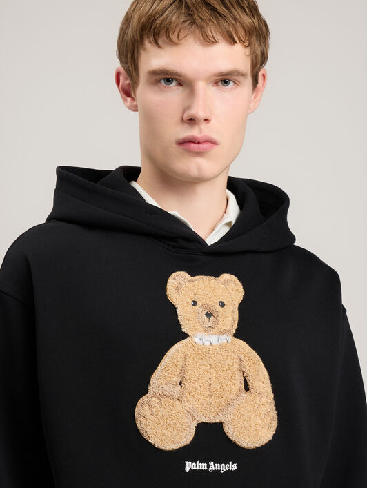 PALM ANGELS Bear Hoodie BLACK BROWN PMBB17DS26FLE00C