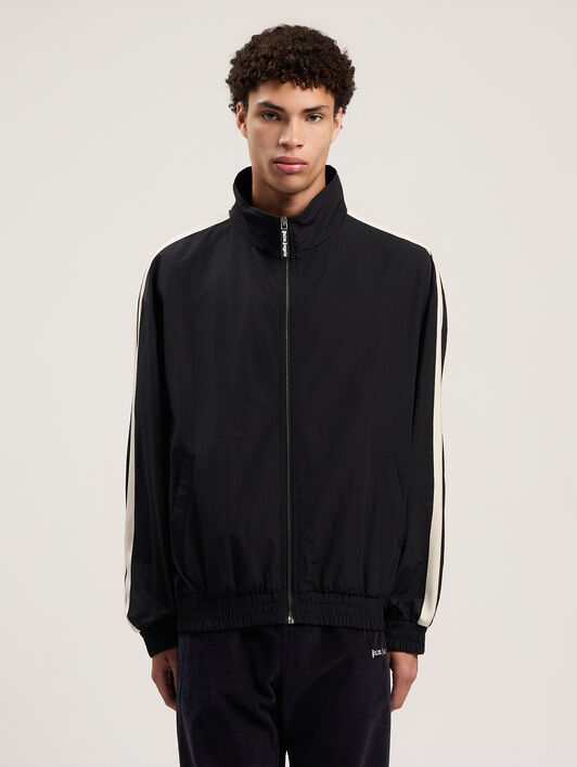Classic Logo Trk Windbreaker PALM ANGELS Classic Logo Trk Windbreaker BLACK - OFF WHITE PMEB029F25FAB001