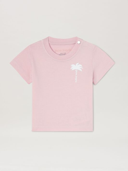 PALM ANGELS  The Palm T-shirt LIGHT PINK OFFWHITE PGXB001S25JER003