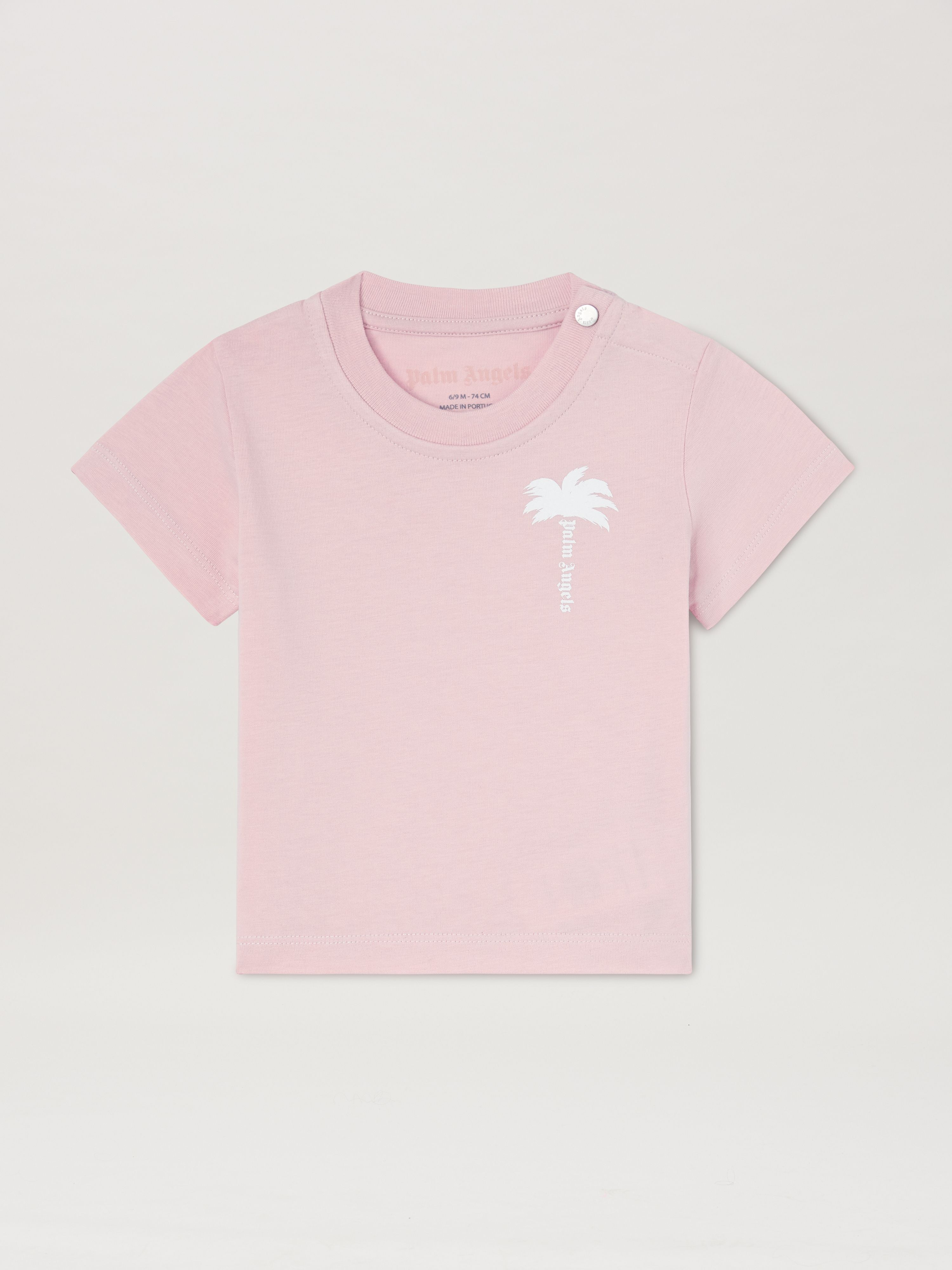 PALM ANGELS  The Palm T-shirt LIGHT PINK OFFWHITE PGXB001S25JER003