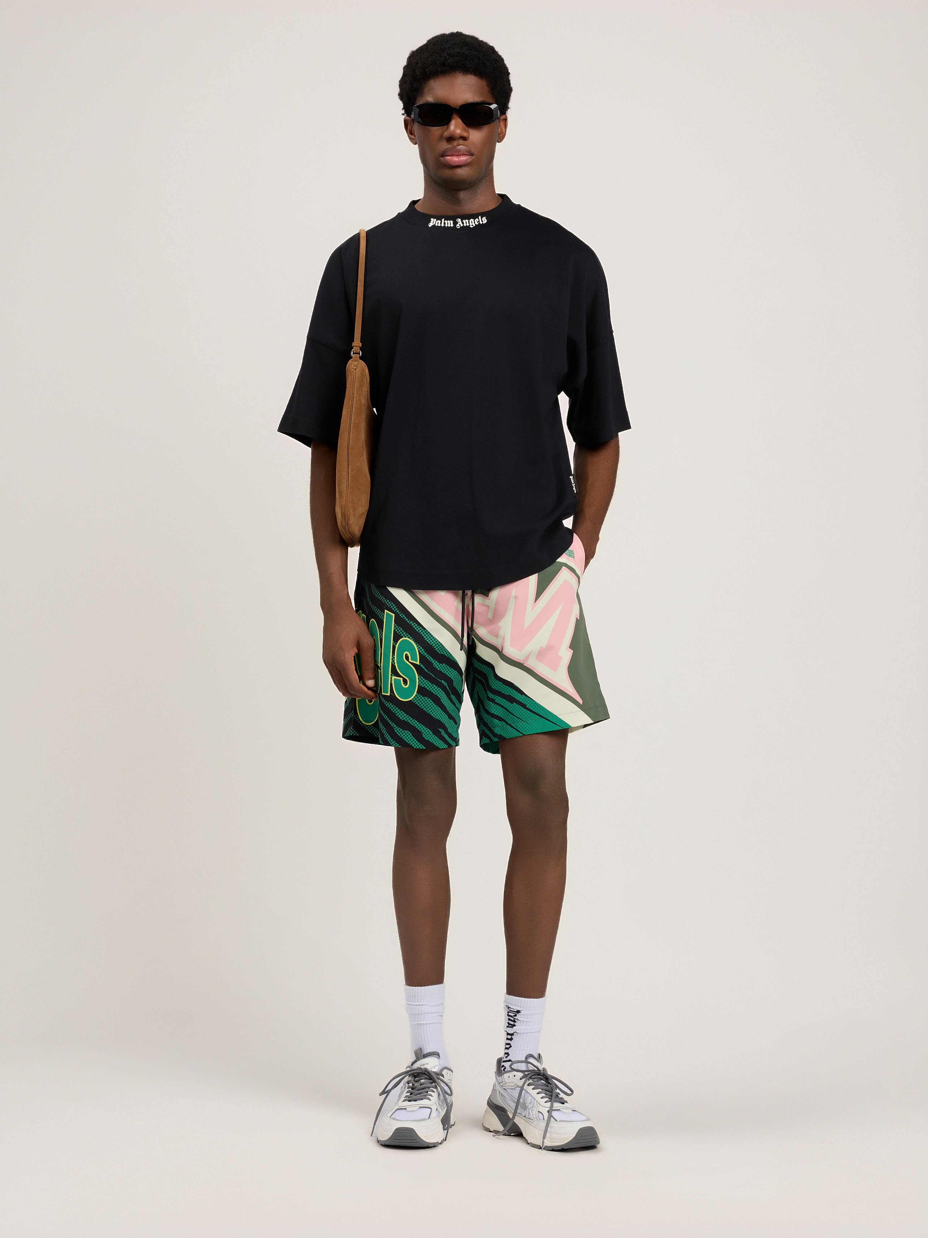 PALM ANGELS Classic Logo Over T-Shirt BLACK OFF WHITE PMAA10BS26JER001