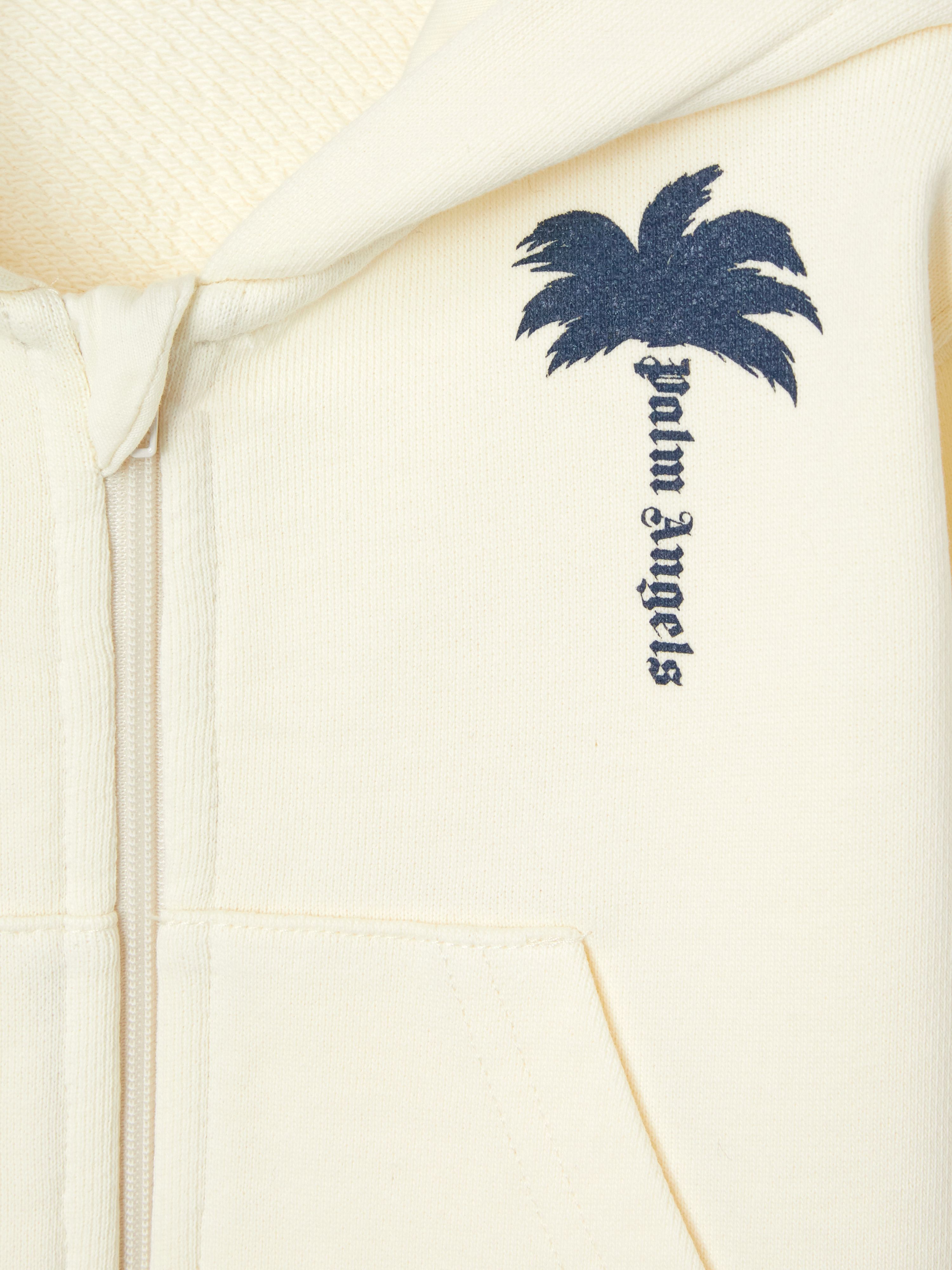 PALM ANGELS  The Palm zippered hoodie BUTTER BLUE PBXV001S25FLE001