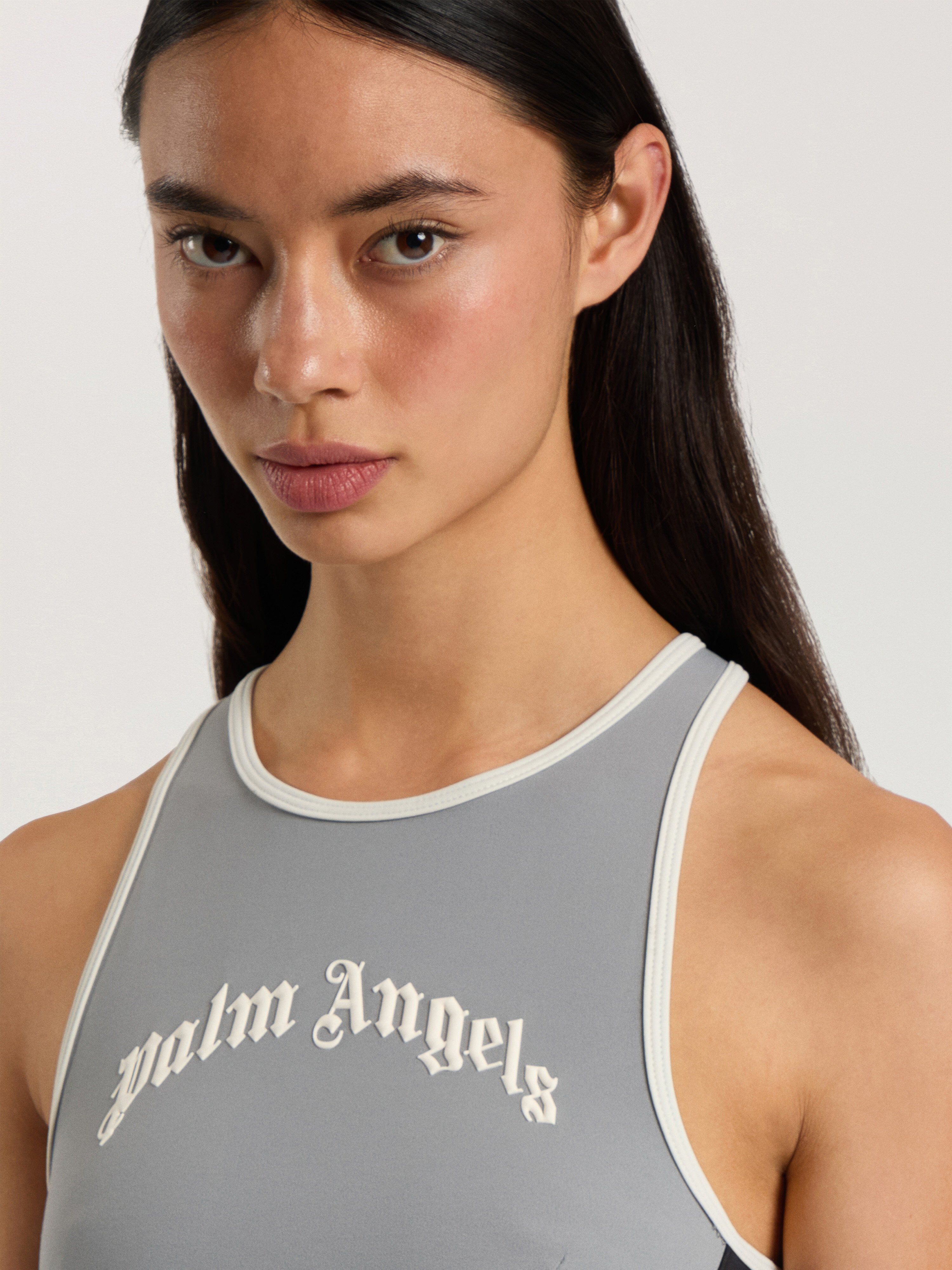 Curved Logo Colour-Block Tank Top PALM ANGELS Curved Logo Colour-Block Tank Top BLACK - GREY PAWVO03F26FB01