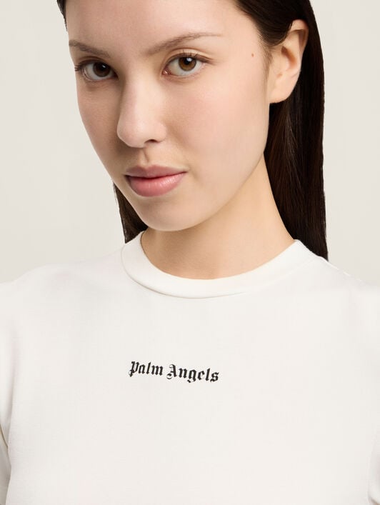 PALM ANGELS Classic Logo Baby T-Shirt OFF WHITE BLACK PWAA077S26JER001