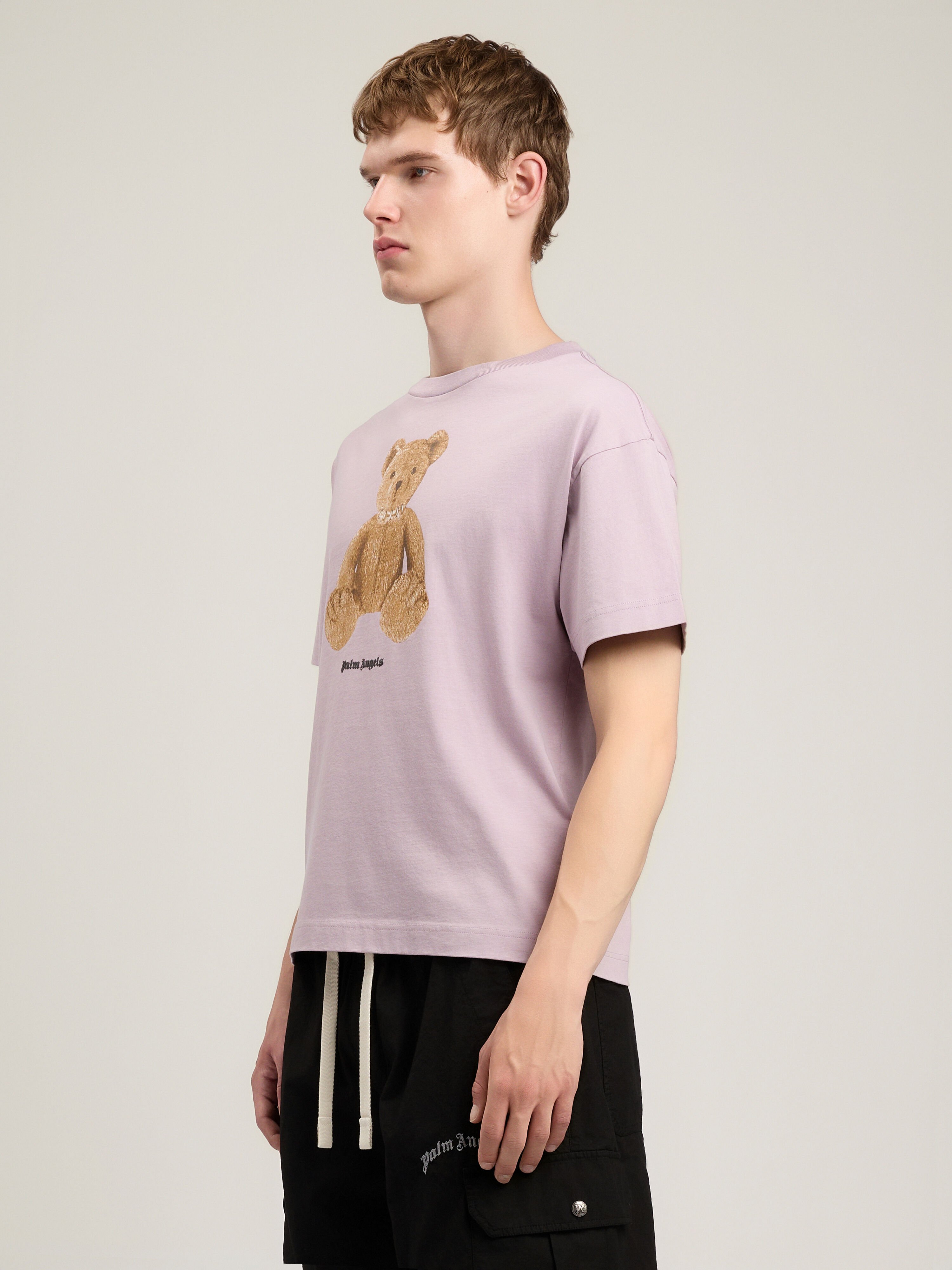 PALM ANGELS Bear T-Shirt LILAC BROWN PMAA109S26JER00A