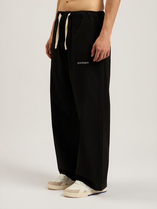 Classic Logo Loose Pants PALM ANGELS Classic Logo Loose Pants BLACK - OFF WHITE PAMCA04F26FB01