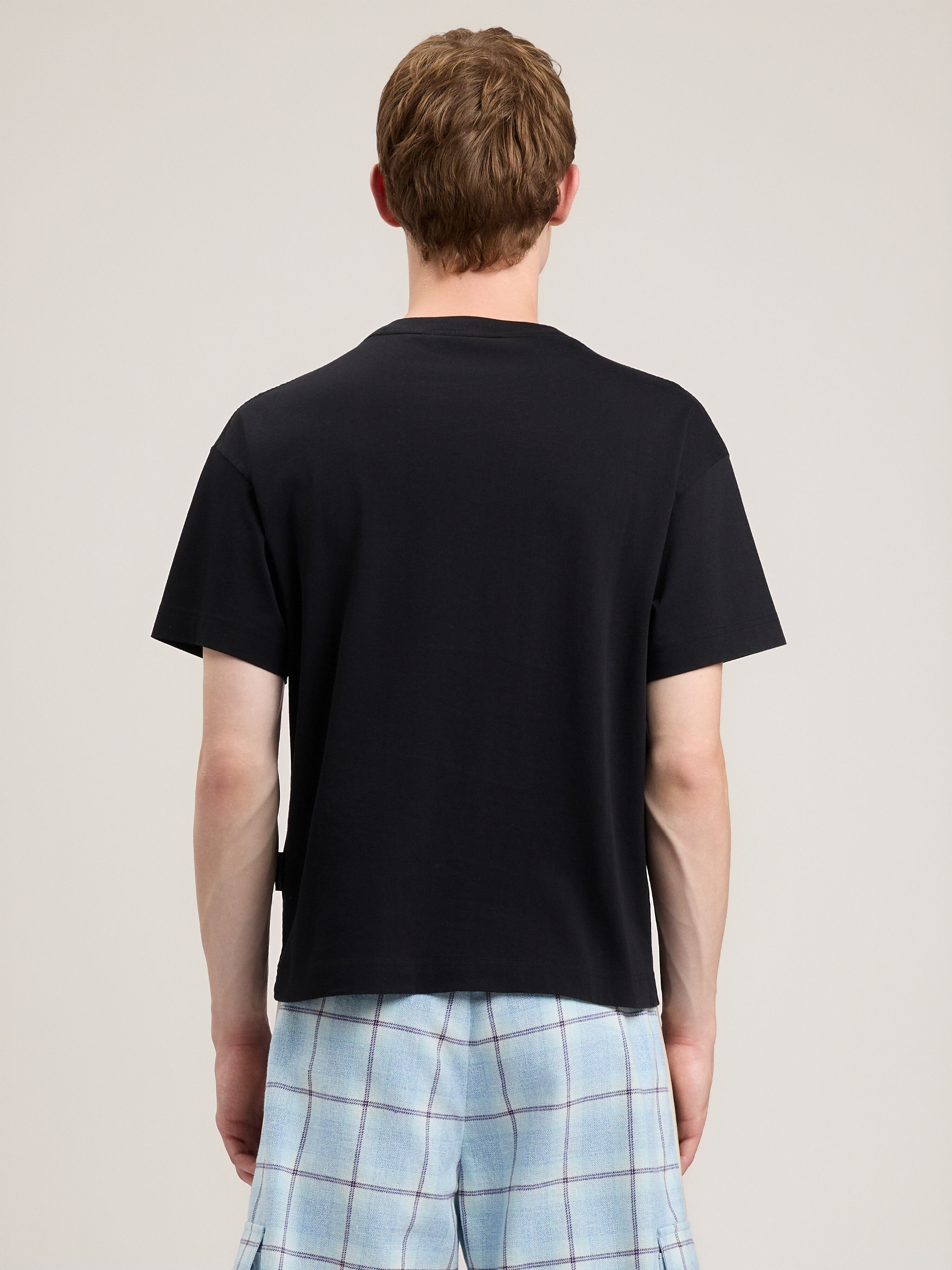 PALM ANGELS Neck Logo T-Shirt BLACK RED PMAA109S26JER008