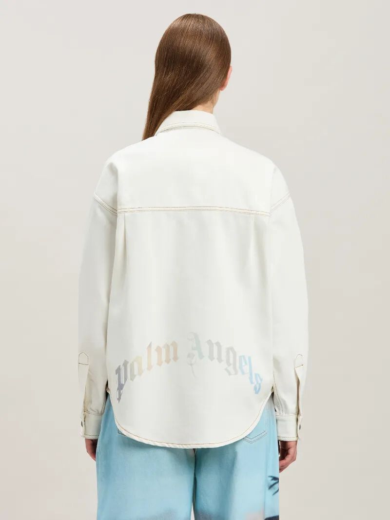 PALM ANGELS  Sunrise Palm denim overshirt OFF WHITE - MULTICOLOR PWYD023S25DEN001
