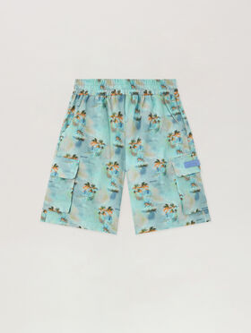 PALM ANGELS Aop Palms Cargo Short BLU BIMBO/ BABY BLUE PBCS002S26FAB001