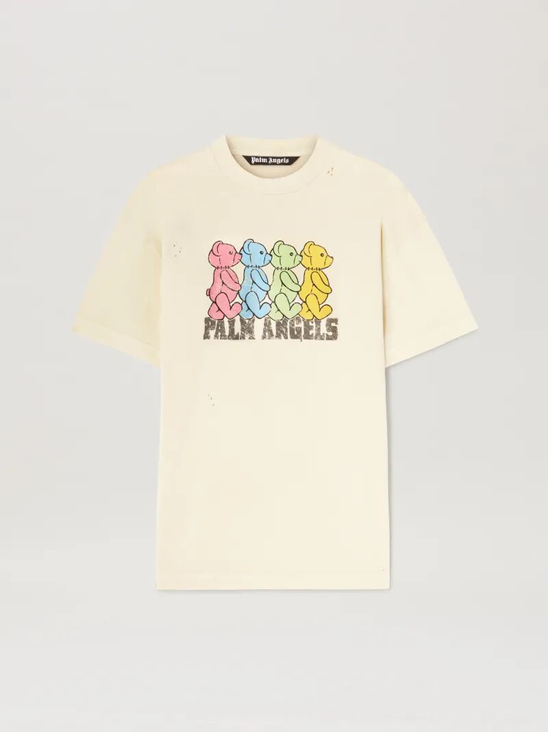 PALM ANGELS  Multicolor Bear T-shirt IVORY - MULTICOLOR PMAA001S25JER006