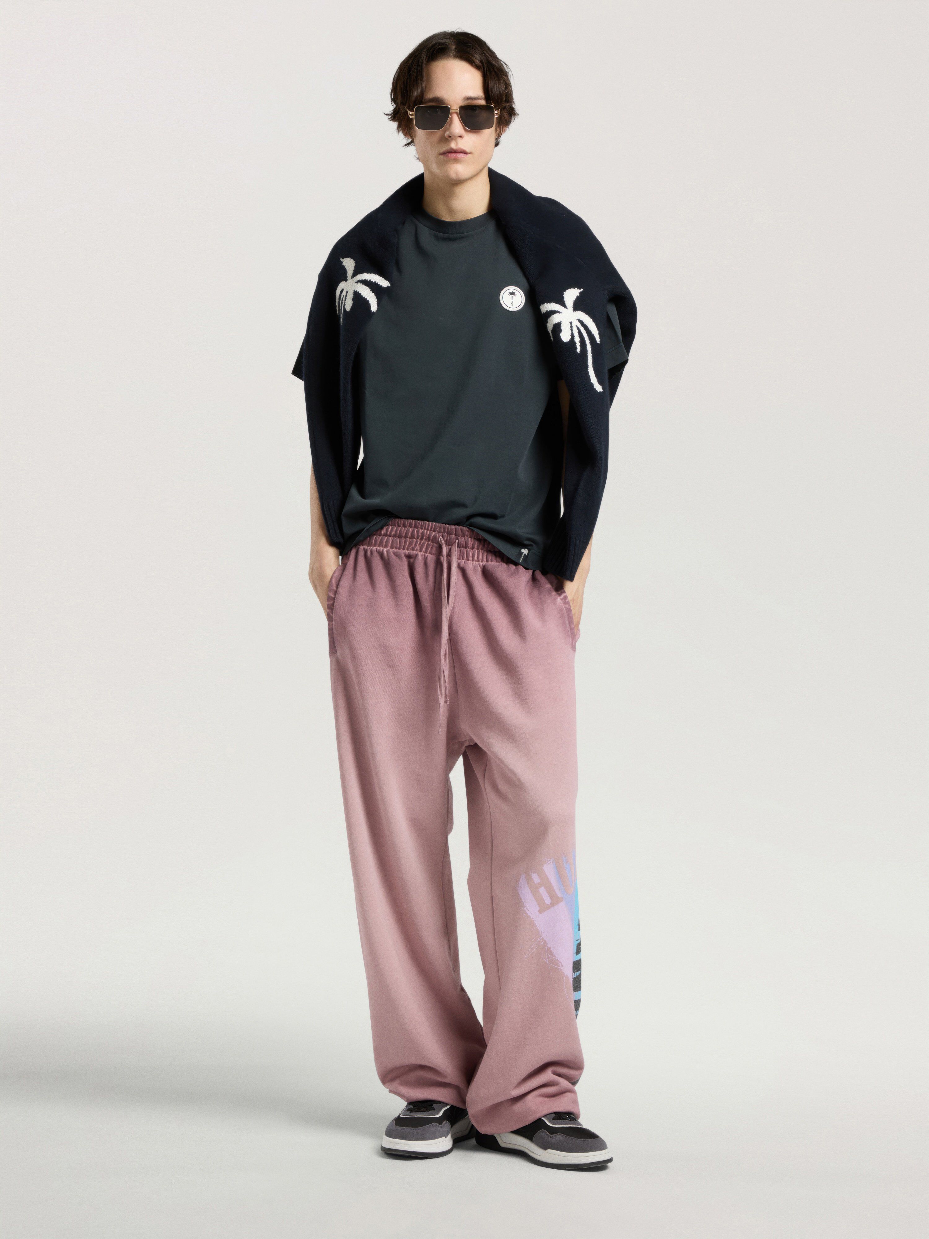 Palm Shadow Regular T-Shirt PALM ANGELS Palm Shadow Regular T-Shirt ANTHRACITE - OFF WHITE PAMAA01W26JR10