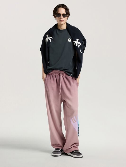 Palm Shadow Regular T-Shirt PALM ANGELS Palm Shadow Regular T-Shirt ANTHRACITE - OFF WHITE PAMAA01W26JR10