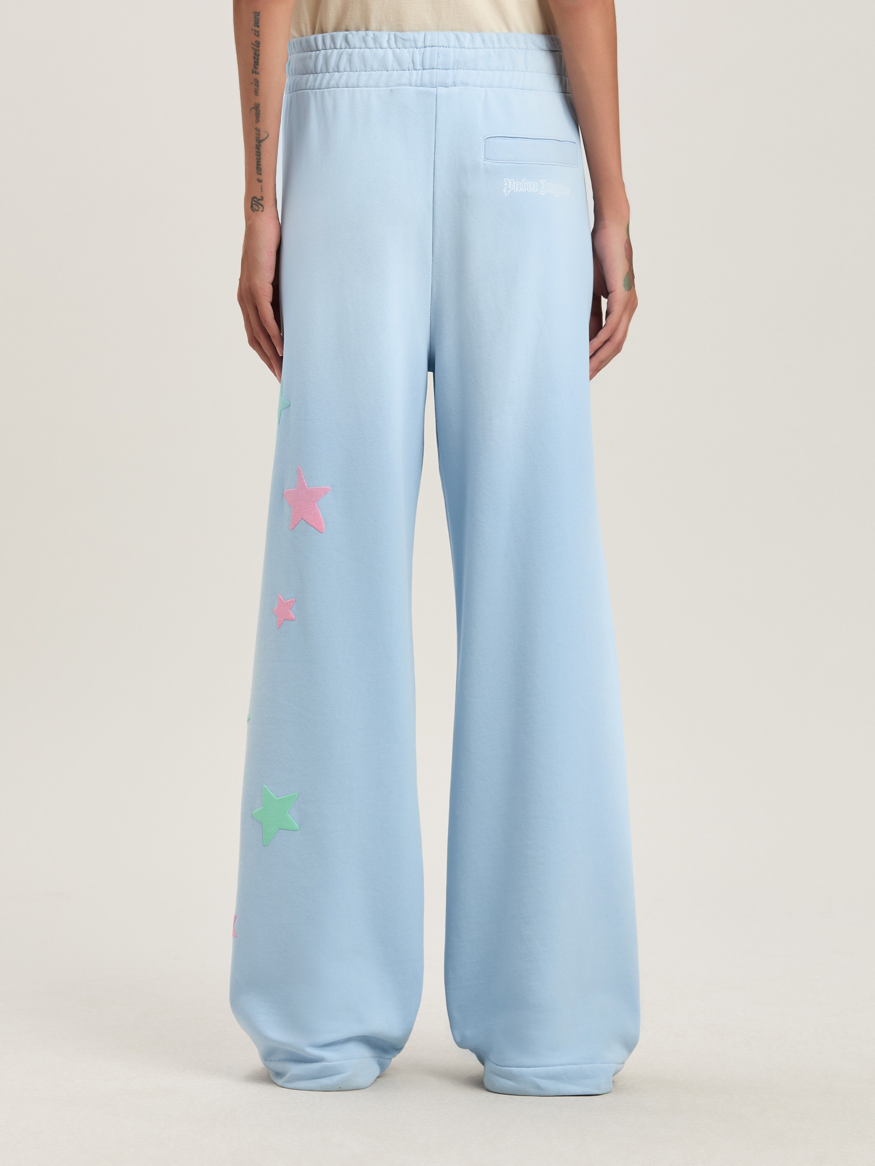 PALM ANGELS  Paradise Sweathose BABY BLUE - OFF WHITE PWCH025S25FLE001