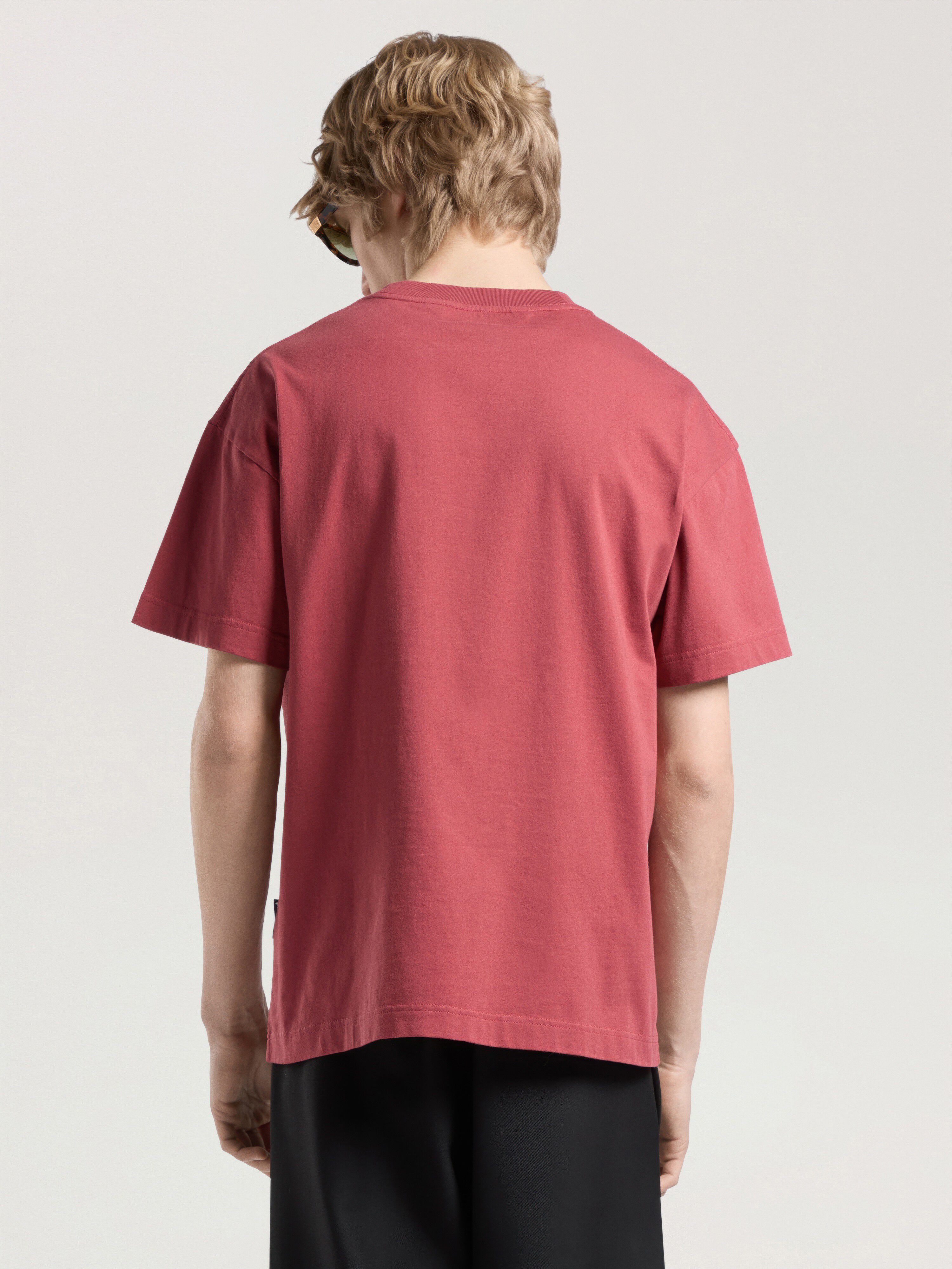 PALM ANGELS Palm Tree Regular T-Shirt BRICK RED - OFF WHITE PAMAA01F26JR02