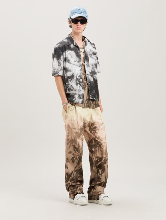PALM ANGELS  Sunset Palmen Hose BEIGE - BLACK PMCA143S25FAB003