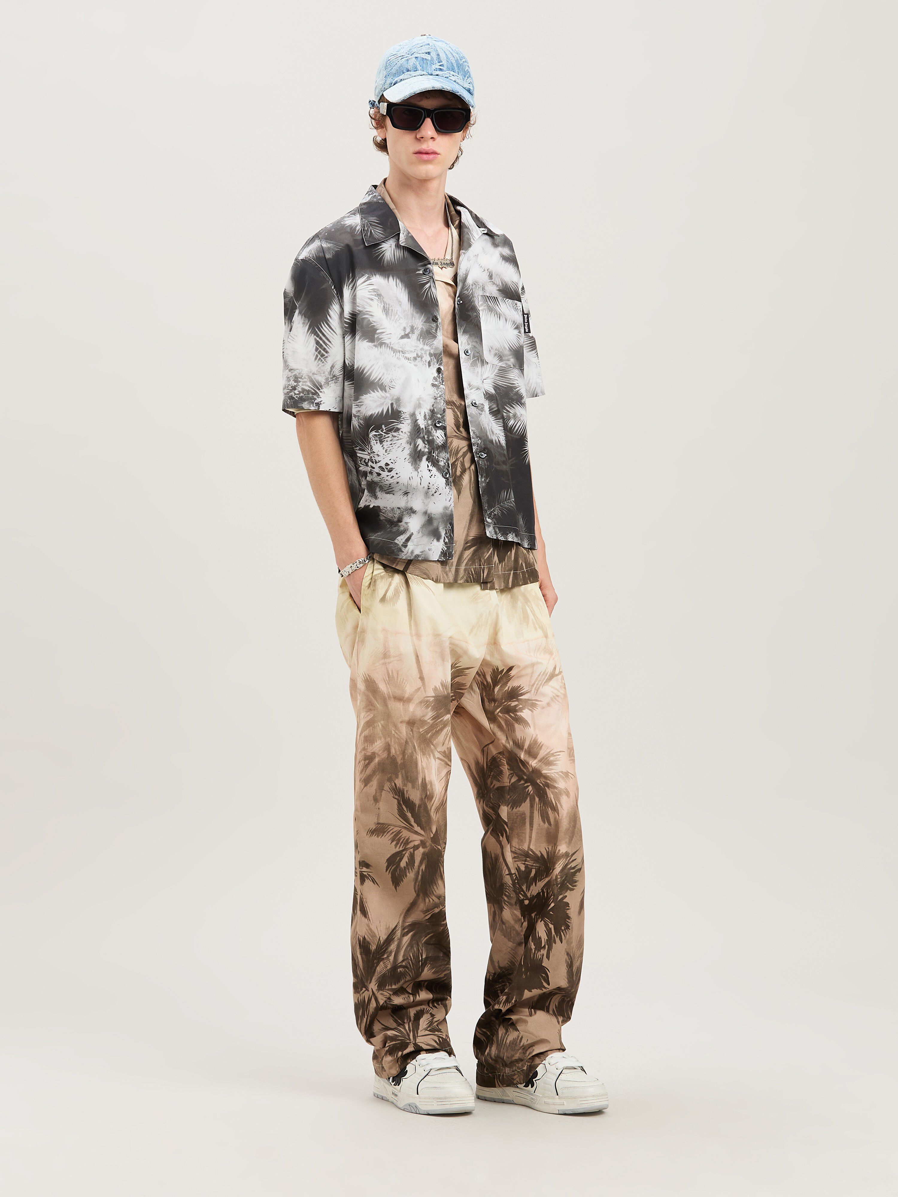 PALM ANGELS  Sunset Palmen Hose BEIGE - BLACK PMCA143S25FAB003
