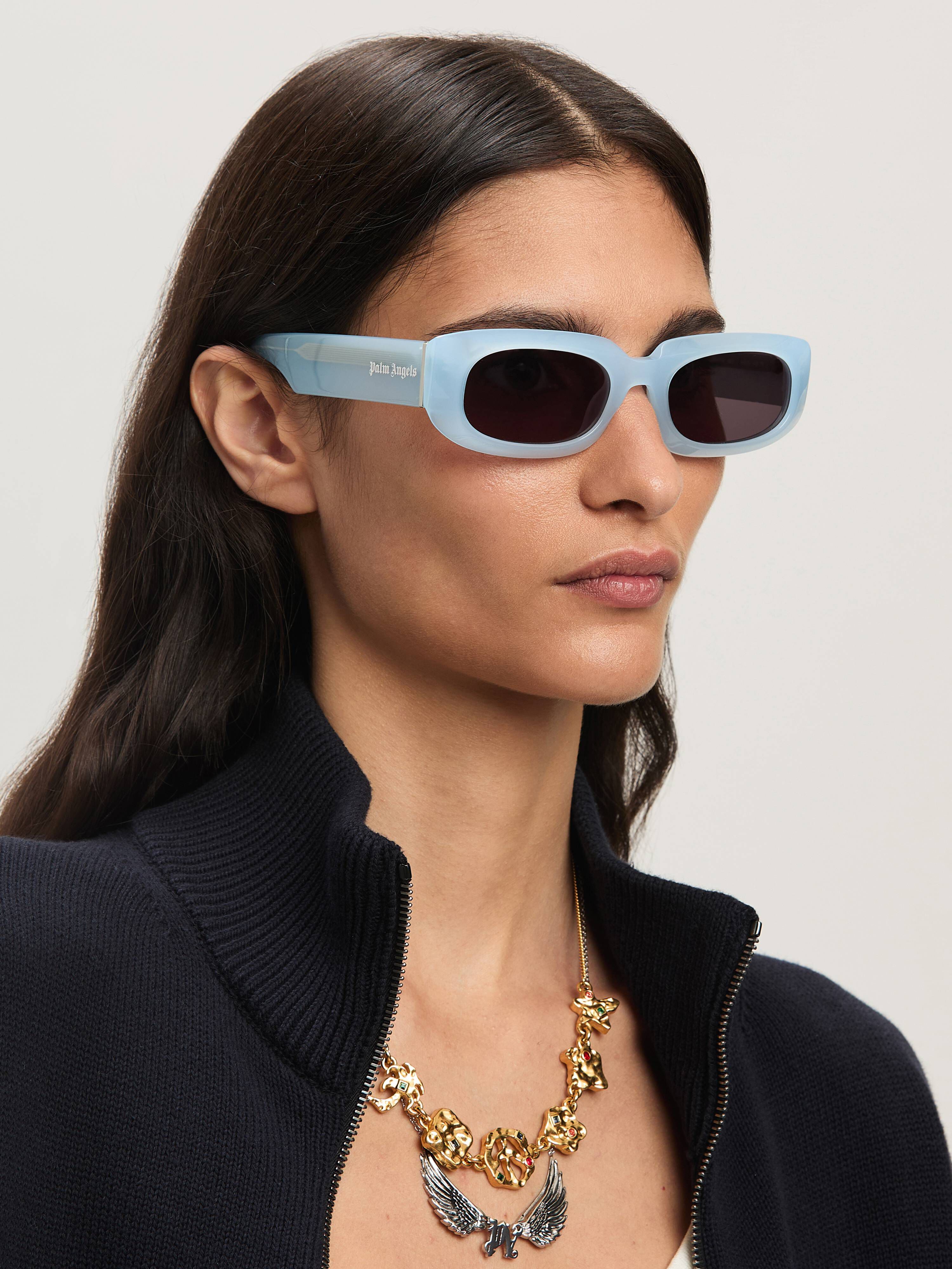 PALM ANGELS  Noah sunglasses LIGHT BLUE - DARK GREY PERI104S25PLA001