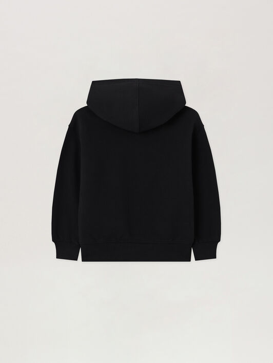 PALM ANGELS Neck Logo Brushed Hoodie NERO/BLACK PBBB012S26FLE003