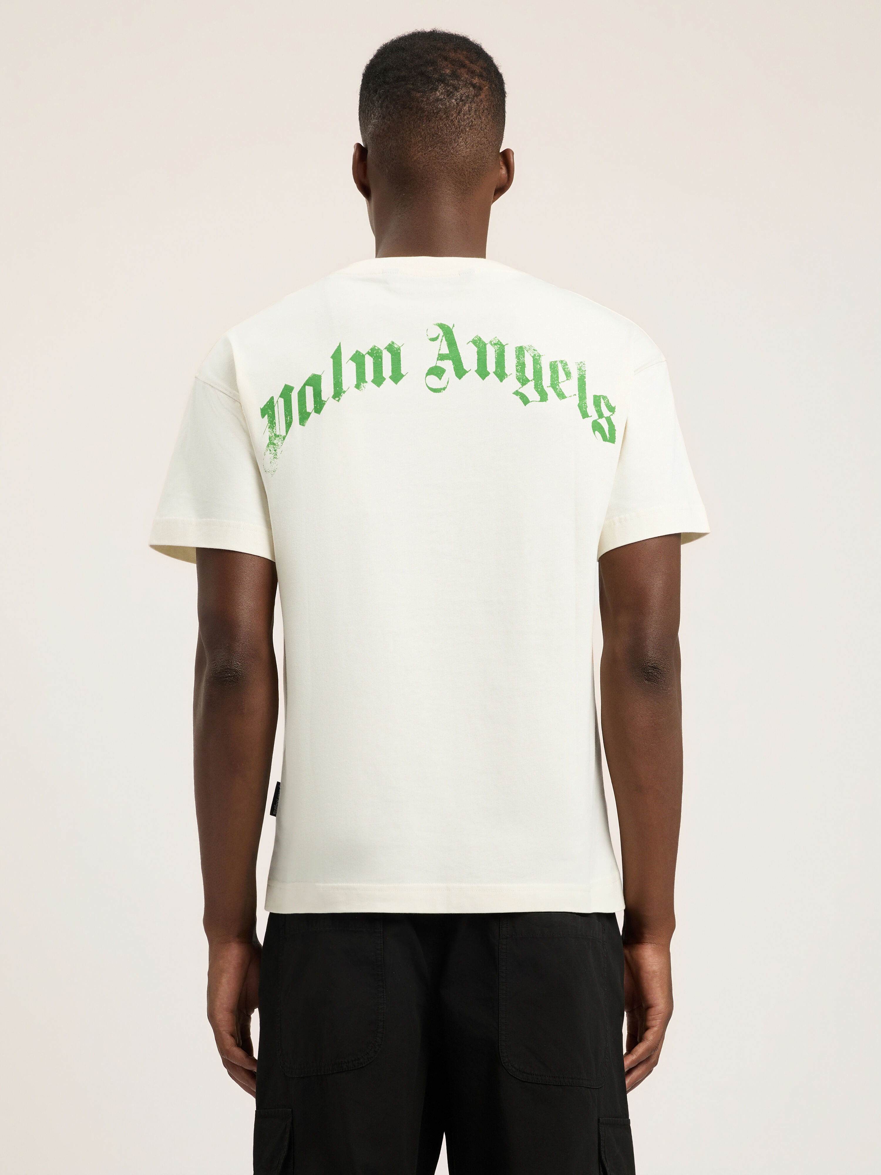 Spray Bear T-Shirt PALM ANGELS Spray Bear T-Shirt OFF White/Green PMAA109T26JER002