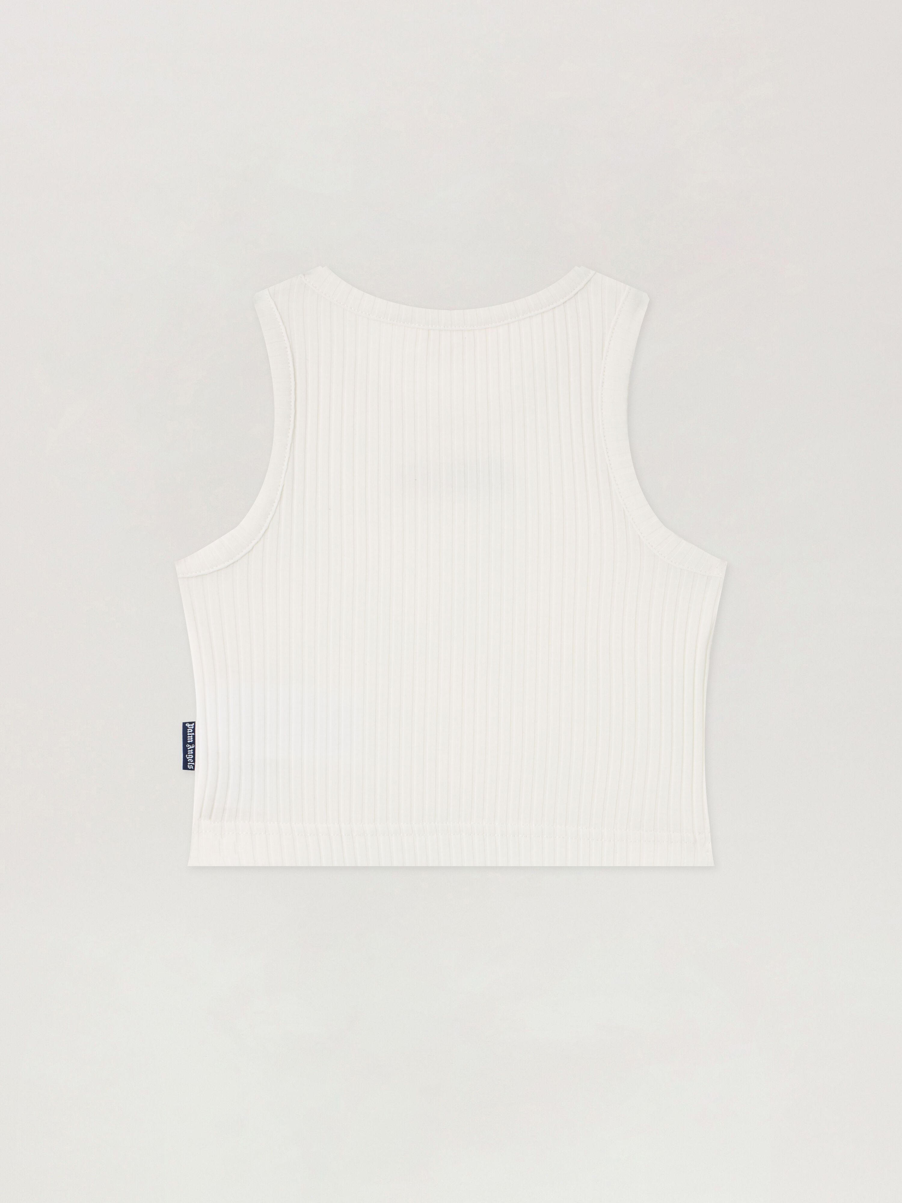 PALM ANGELS Logo Rib Tank Top OFF WHITE PGAG002S26JER002