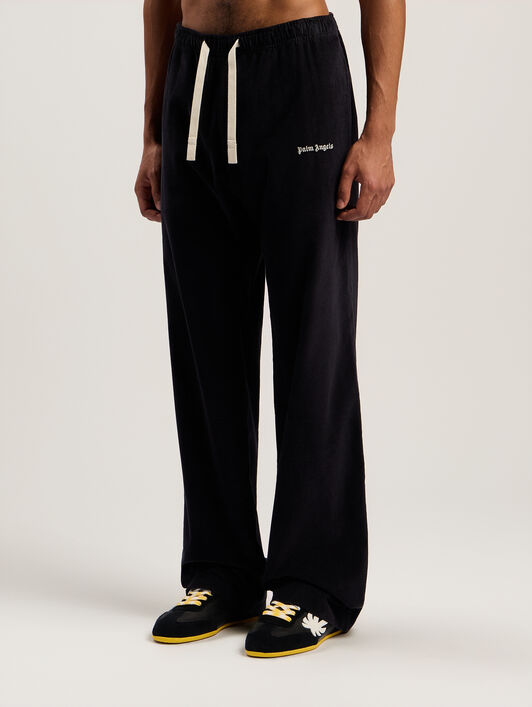 PALM ANGELS Classic Logo Cord Travel Pants ANTHRACITE - OFF WHITE PMCA141F25FAB001