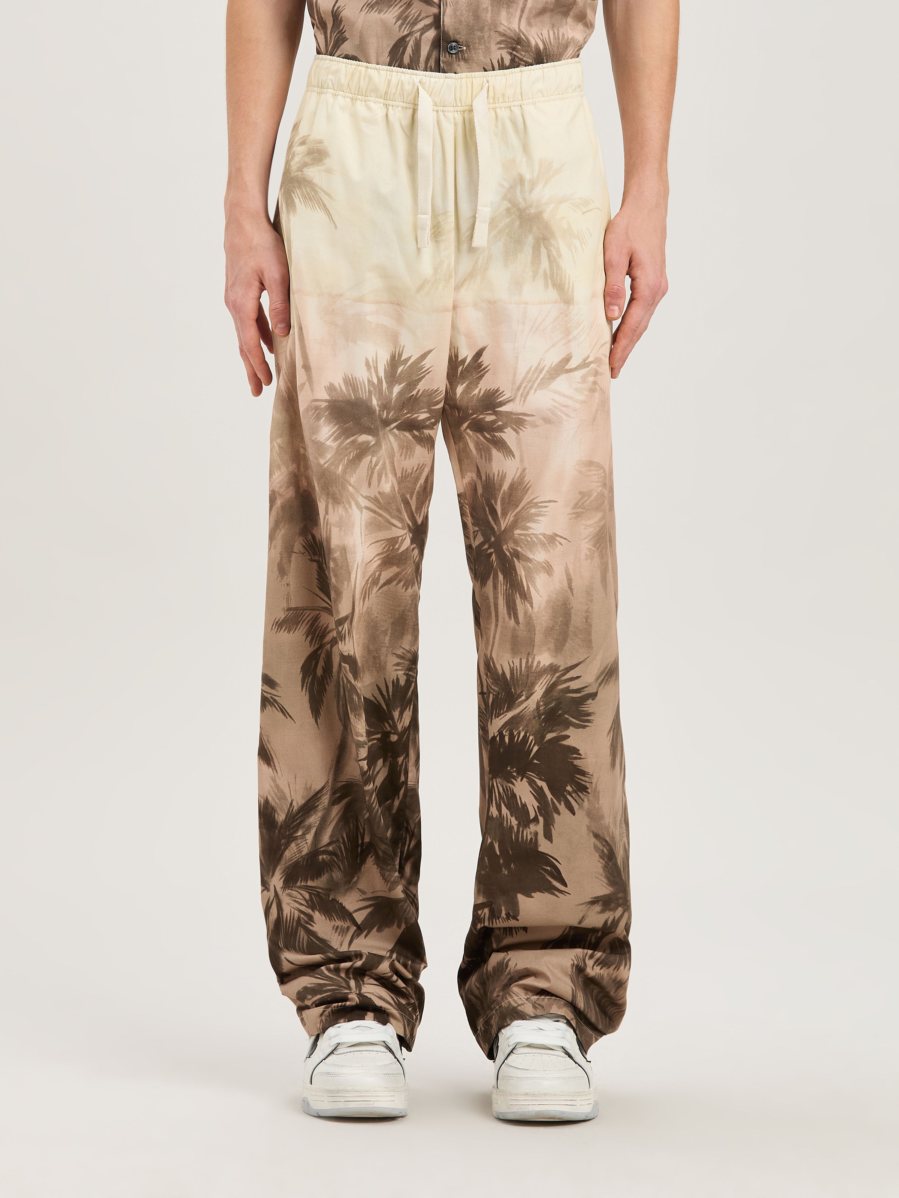 PALM ANGELS  Sunset Palmen Hose BEIGE - BLACK PMCA143S25FAB003