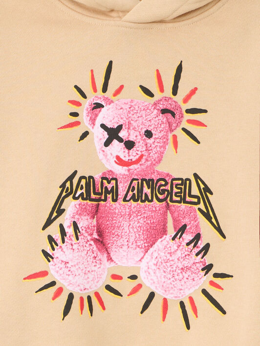 PALM ANGELS Pa Punk Bear Regular Hoodiee BEIGE - ROSE PINK PGBB015F25FLE003