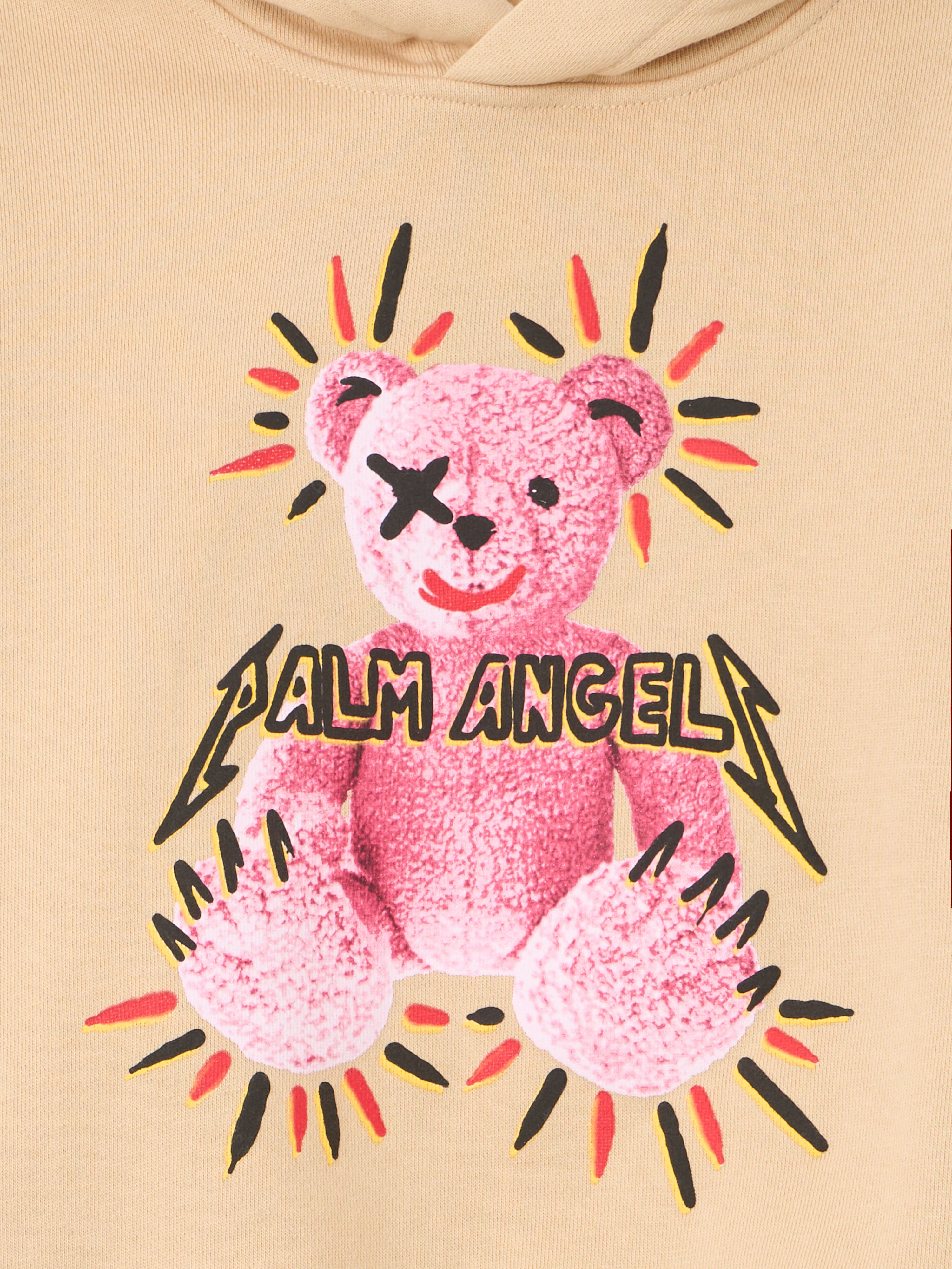 PALM ANGELS Pa Punk Bear Regular Hoodiee BEIGE - ROSE PINK PGBB015F25FLE003