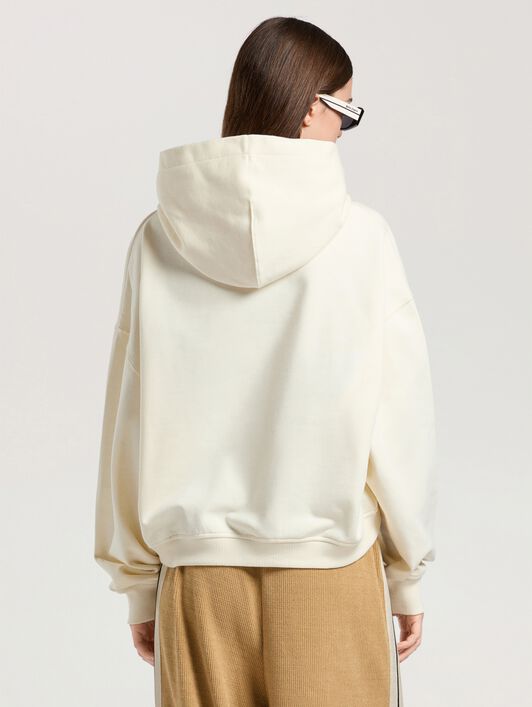 Icon Palm Loose Hoodie PALM ANGELS Icon Palm Loose Hoodie OFF WHITE - BLACK PAWBB05W26FL02