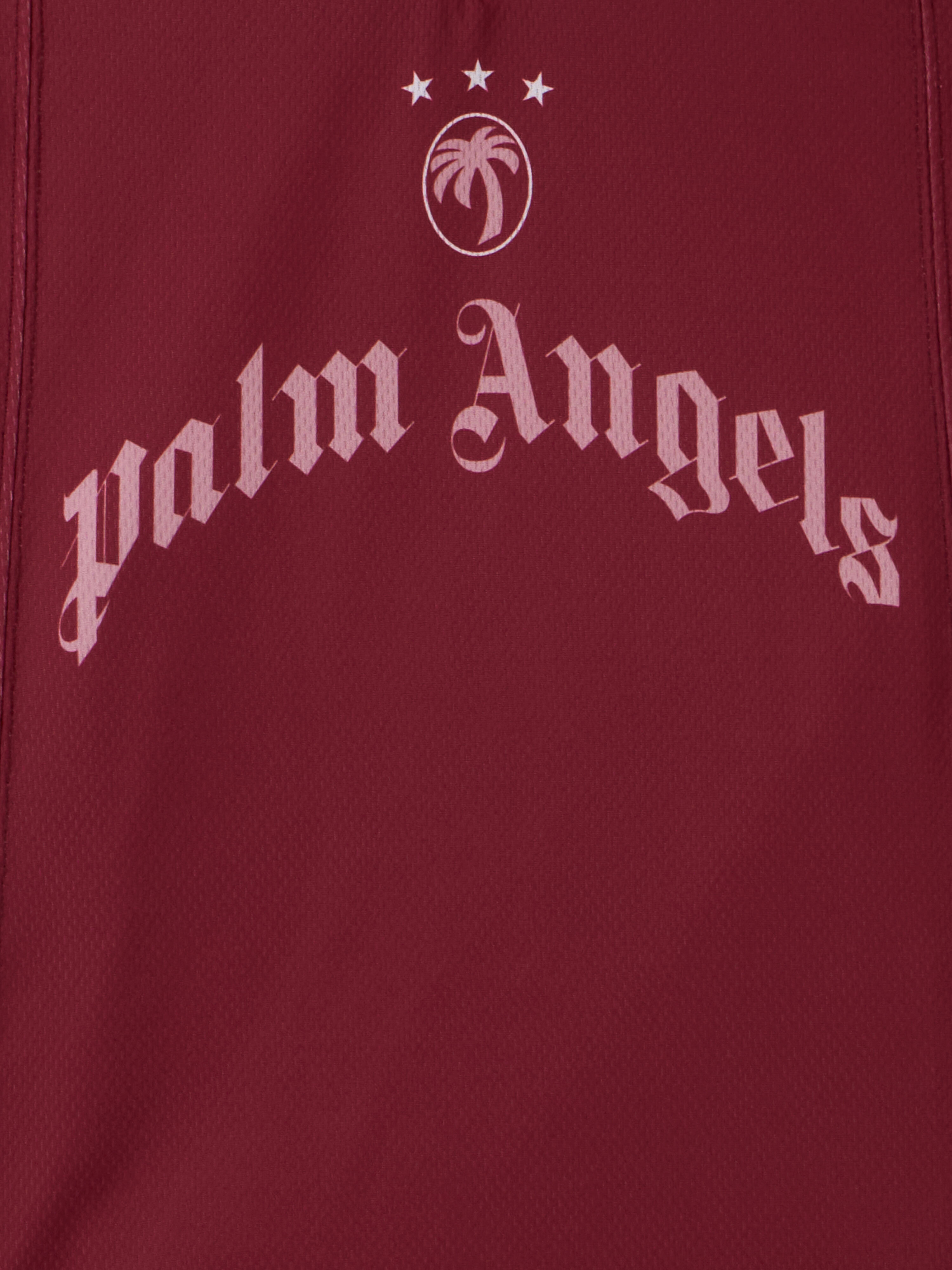 PALM ANGELS Team Palm Soccer Crop Tee S/S BRICK RED - PGAA015F25JER001