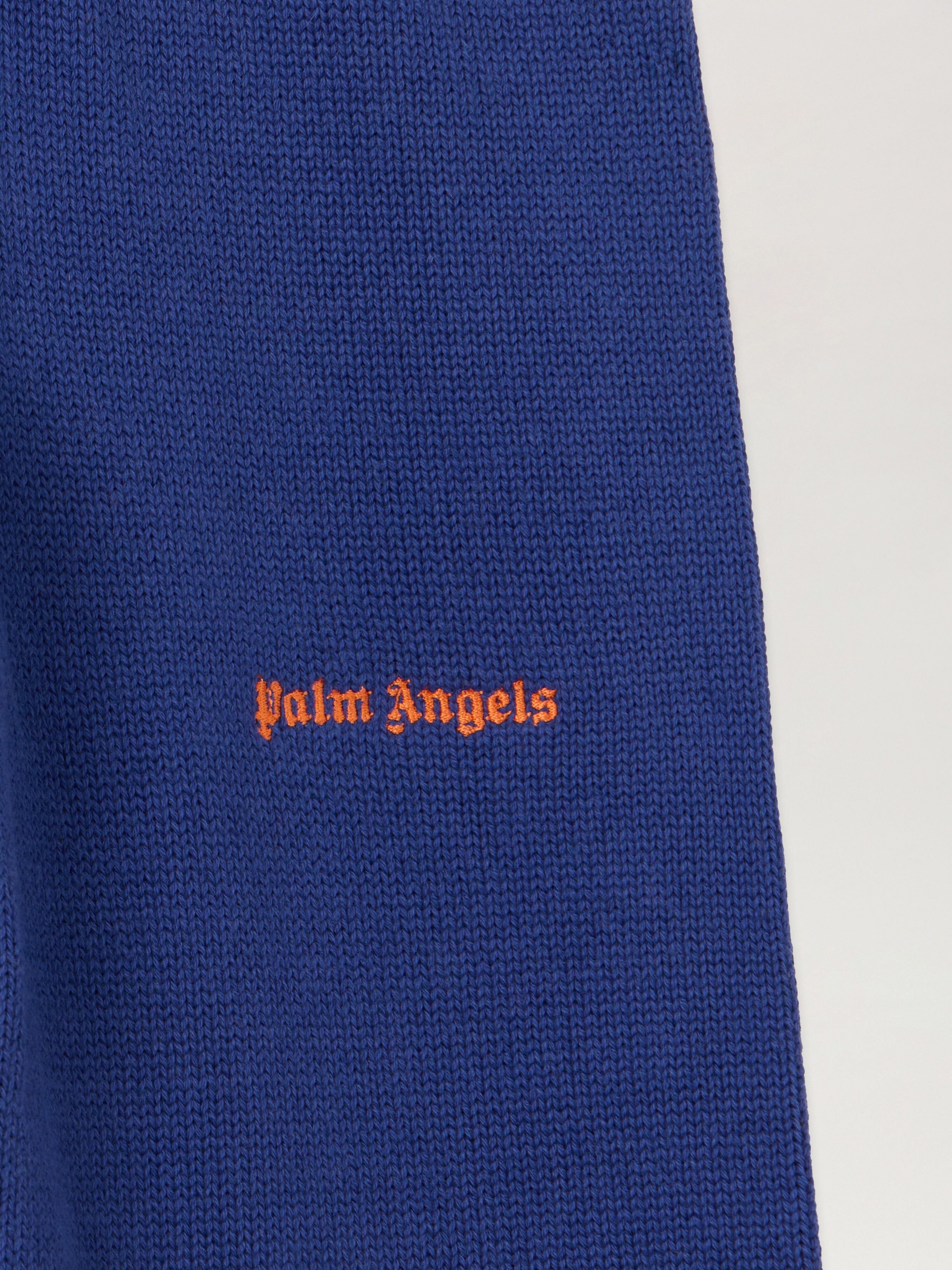 PALM ANGELS Pa Palms Knit Pants COBALT BLUE - ORANGE PBHG001F25KNI001