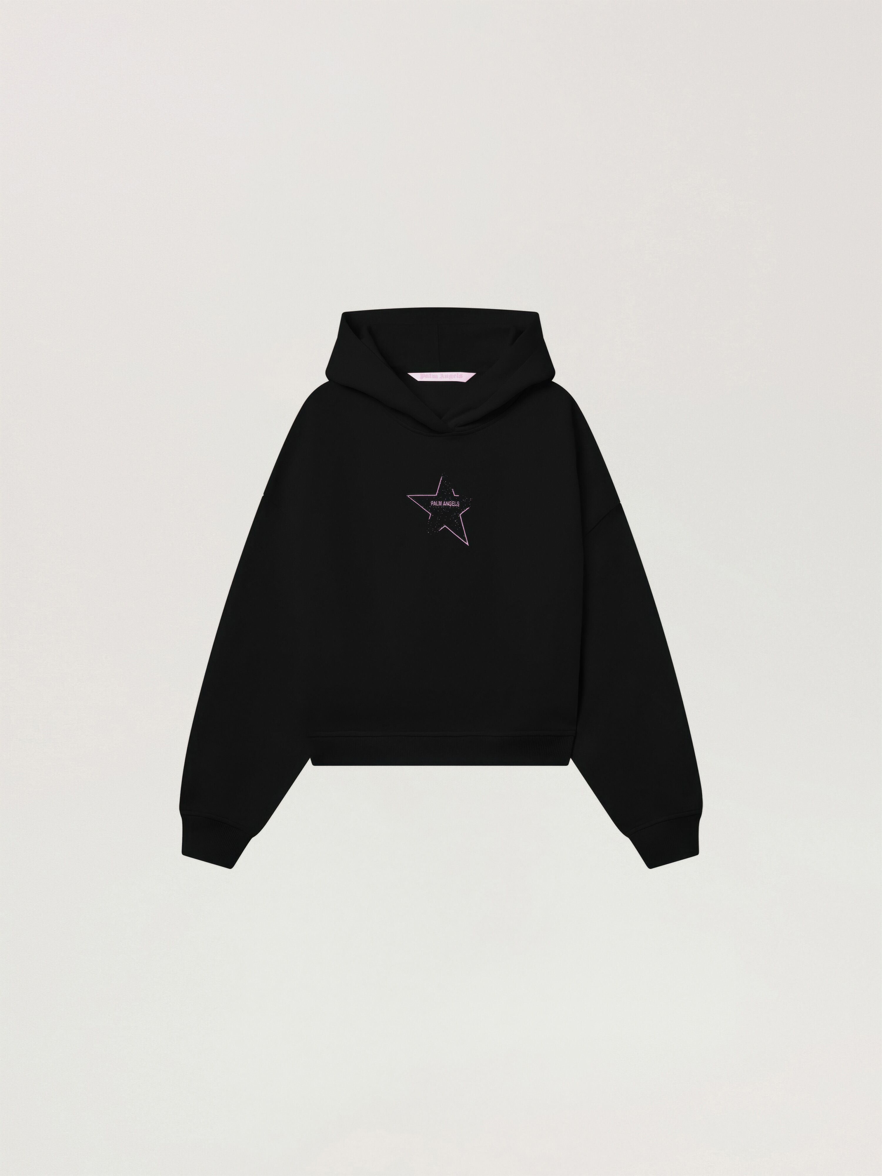 Icon Palm Loose Hoodie PALM ANGELS Icon Palm Loose Hoodie BLACK - PINK PAWBB05W26FL02