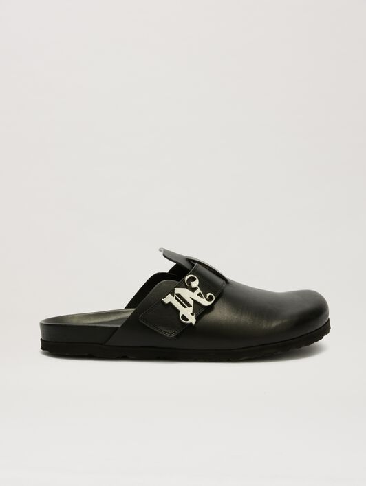 PALM ANGELS  Monogram Mule BLACK PMIJ00AS25LEA001