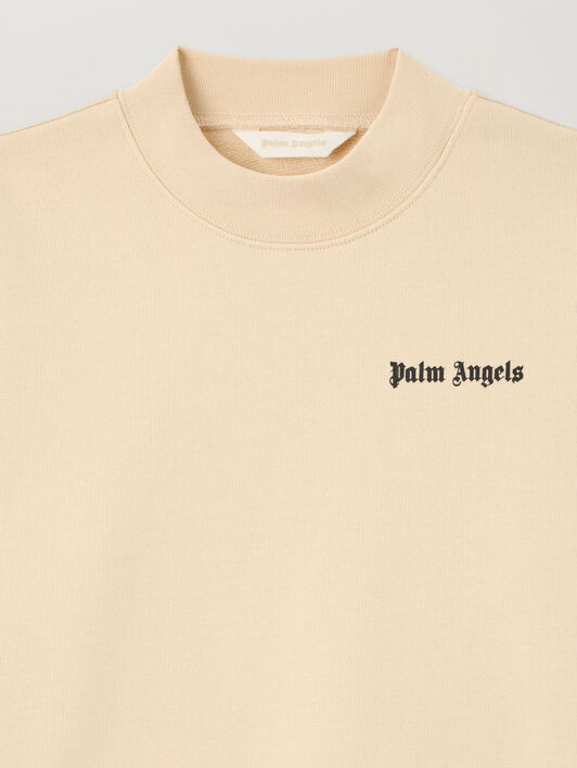 PALM ANGELS Minitrack Crewneck SABBIA/SAND PBBA012S26FLE005