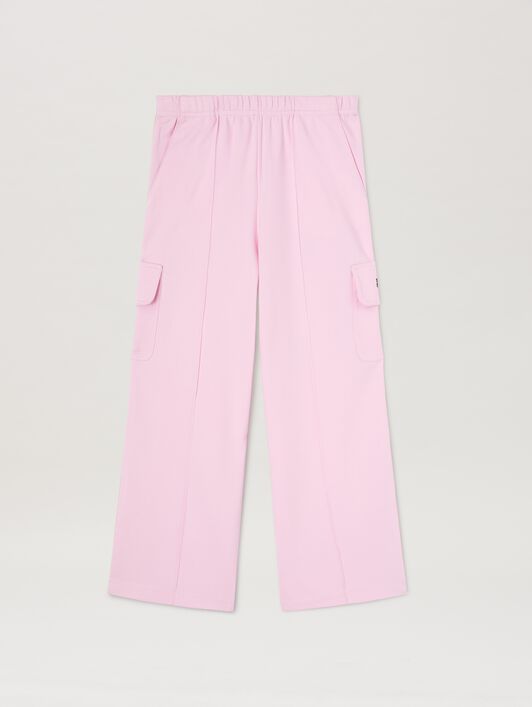 PALM ANGELS  Track cargo wide pants ROSE PINK BLACK PGCJ011S25FLE001