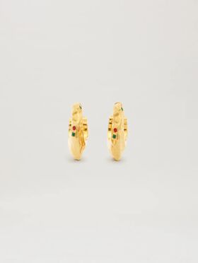 PALM ANGELS  Melted metal hoop earings GOLD - TRANSPARENT PWOD037S25MAT001