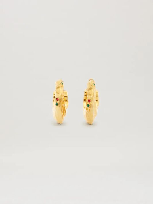 PALM ANGELS  Melted metal hoop earings GOLD - MULTICOLOR PWOD035S25MAT001