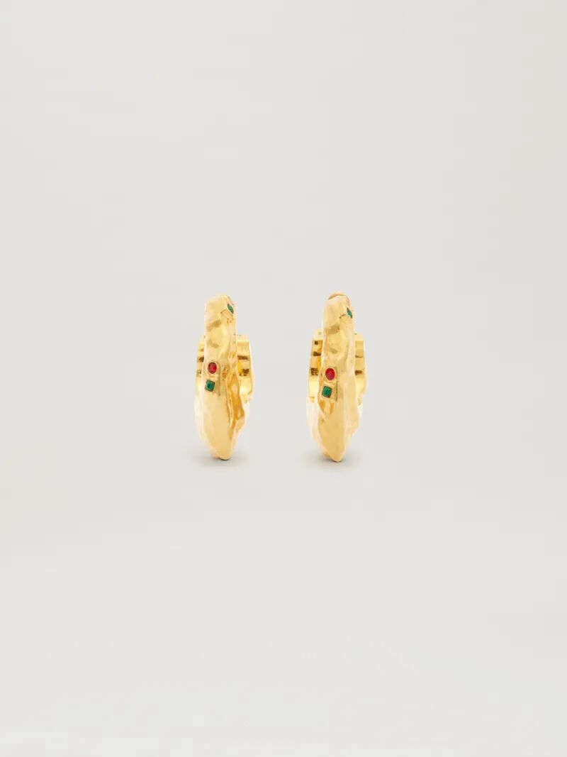 PALM ANGELS  Melted metal hoop earings GOLD - MULTICOLOR PWOD035S25MAT001