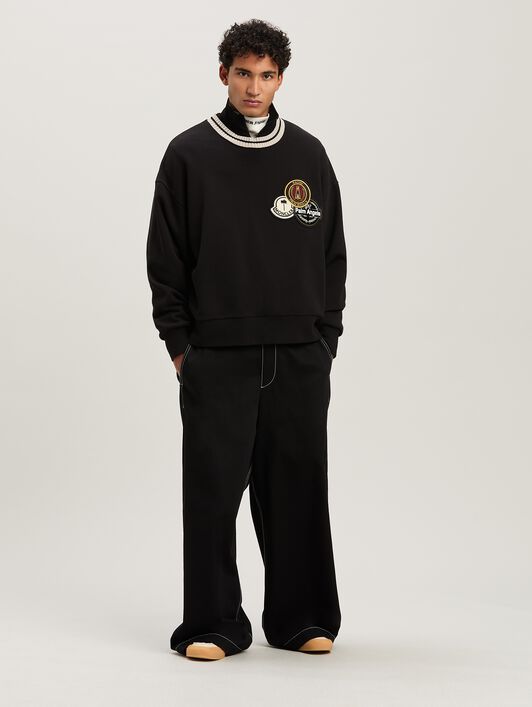 PALM ANGELS  tri-Patch sweatshirt Moncler x Palm Angels BLACK - WHITE PMBA08CT25FLE001