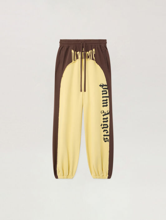 Vintage Logo Loose Sweatpants PALM ANGELS Vintage Logo Loose Sweatpants BROWN - LIGHT YELLOW PAMCH03F26FL01