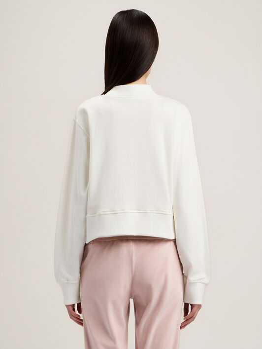 PALM ANGELS I Love PA Fitted Sweatshirt OFF WHITE BLACK PWBA016S26FLE003