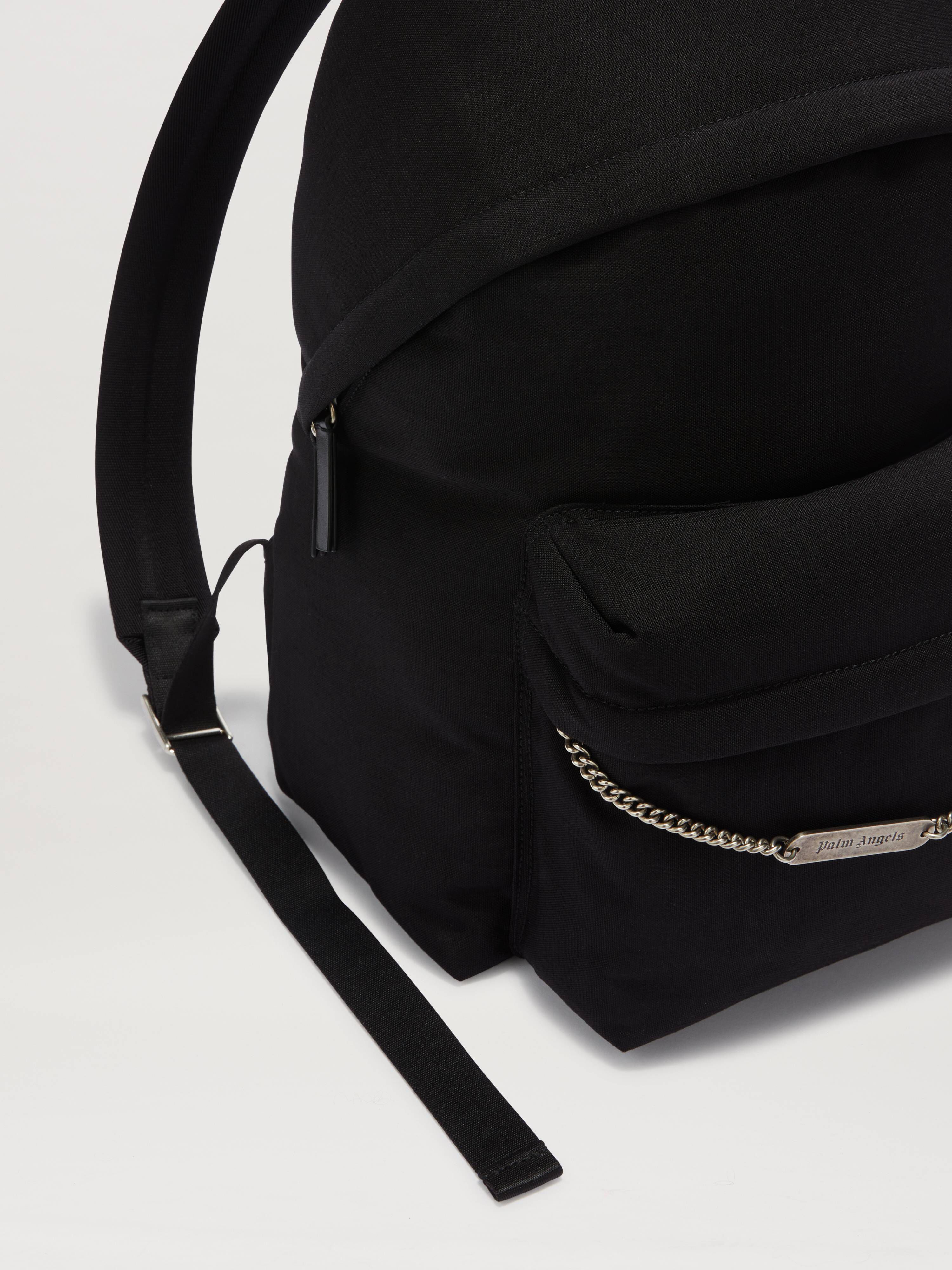 PALM ANGELS  Metallic Logo Plate Backpack BLACK PMNB026S25FAB001