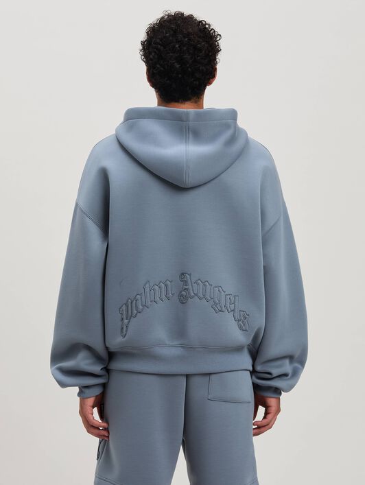 PALM ANGELS  Curved logo Neoprene Bomber GRIGIO - GRIGIO PMEA292S25FAB001