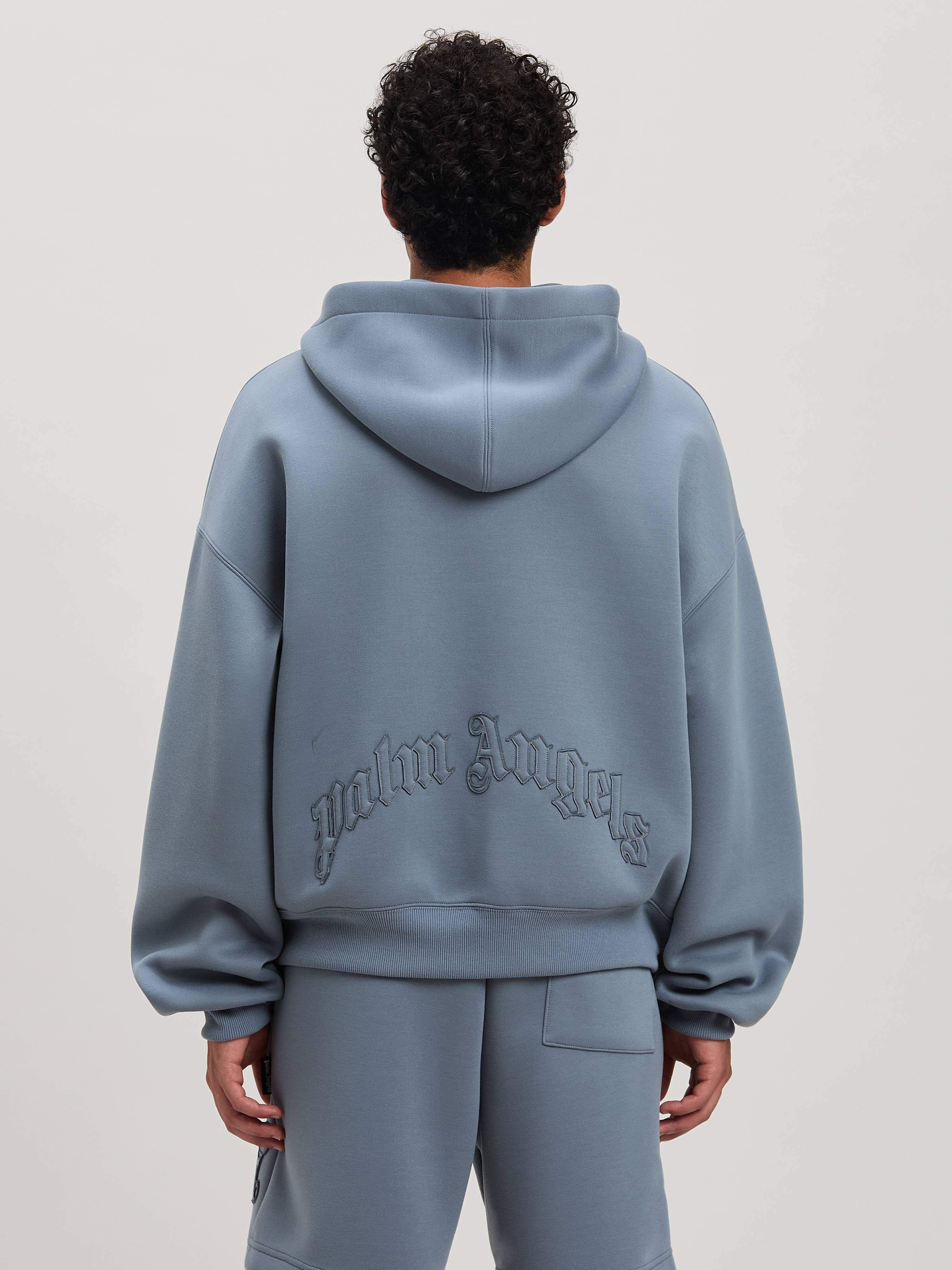 PALM ANGELS  Curved logo Neoprene Bomber GRIGIO - GRIGIO PMEA292S25FAB001